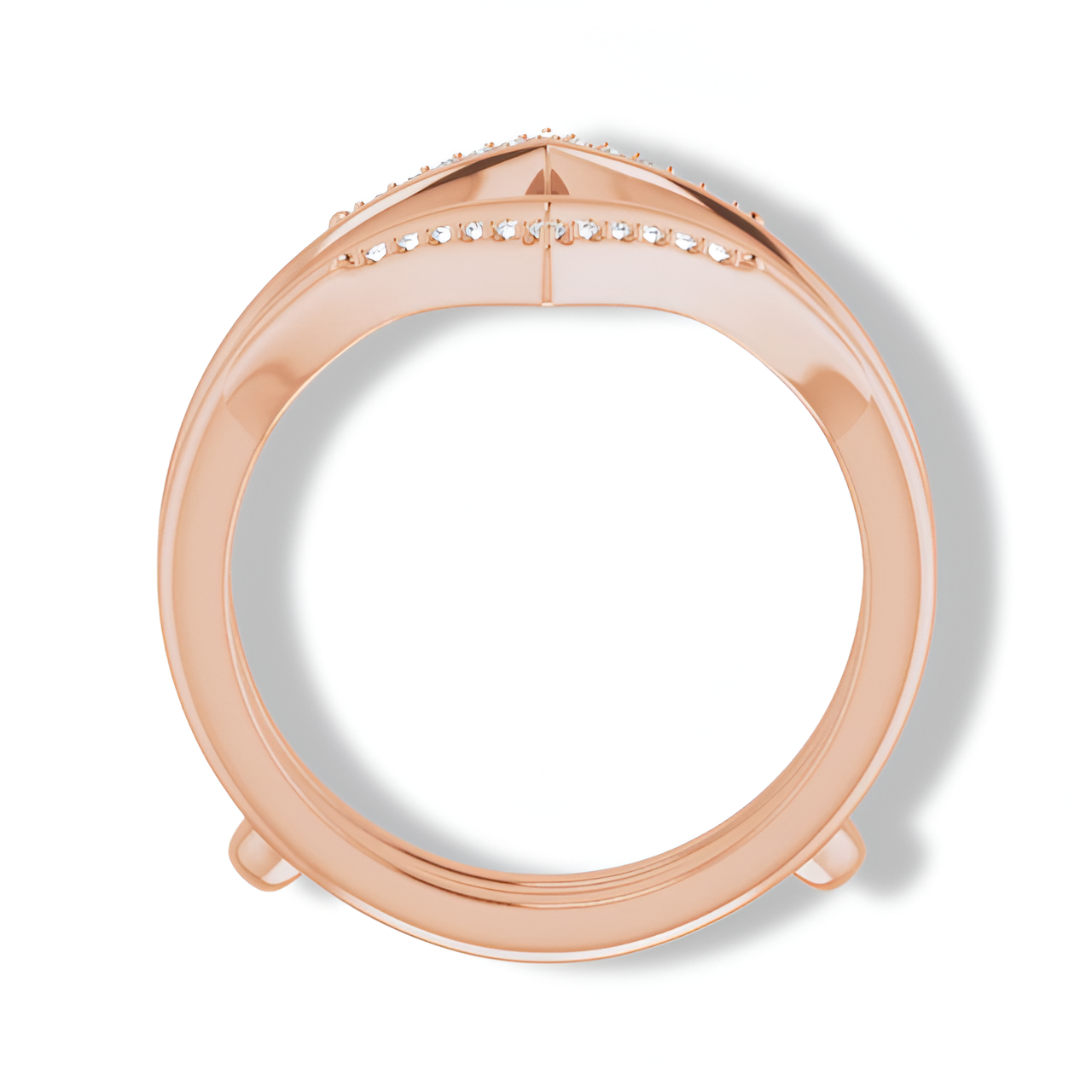 Round Diamond Double Row Ring Guard-VIRABYANI